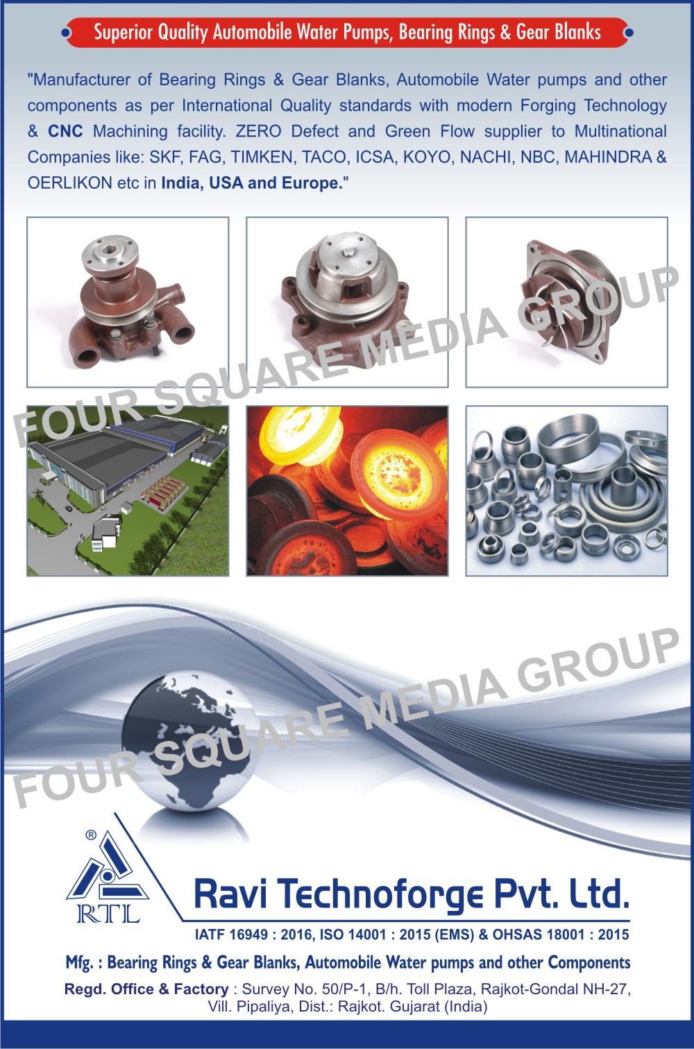 Bearing Rings, Gear Blanks, Automobile Water Pumps